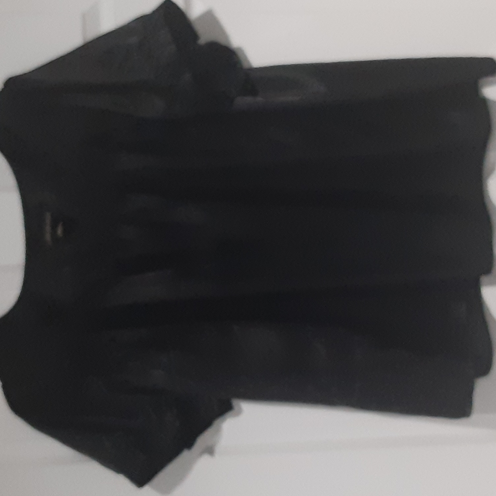Layne Bryant short sleeved empire style silky blouse. Sleeves have button detail